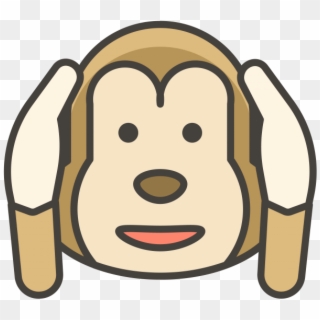 Hear No Evil Monkey Emoji - Icon, HD Png Download