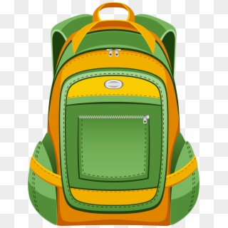 Green And Yellow Backpack Png Vector Clipart - School Bag Png Vector, Transparent Png