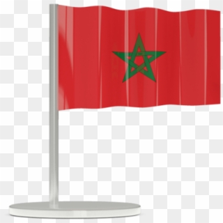 Morocco Flag Png Hd - Morocco Flag And Pole Transparent, Png Download