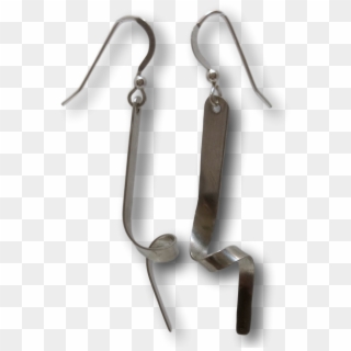 Ribbon Silver Earrings - Earrings, HD Png Download