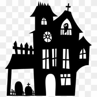 Haunted House Silhouette Png - Printable Haunted House Silhouette, Transparent Png