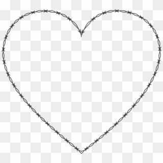 Fence Clipart Barbed Wire Fence - Barbed Wire Heart Png, Transparent Png