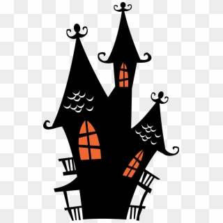 Halloween Clip Art Haunted Houses Clipart Is - Haunted House Silhouette Clipart, HD Png Download