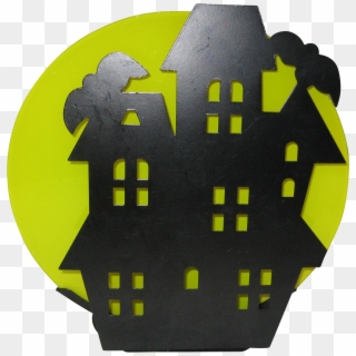 Haunted House Black Metal Silhouette Votive Candleholder, HD Png Download