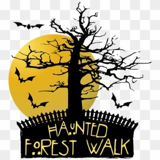 2018 Haunted Forest Walk Haunted Forest Walk - Cartoon Black And White Tree Png, Transparent Png