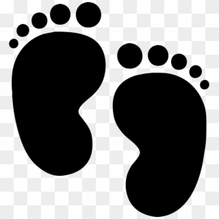 Png File Svg - Baby Feet Clipart Black White, Transparent Png
