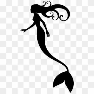 Shadow Puppet Silhouette - Black And White Mermaid Clipart, HD Png Download