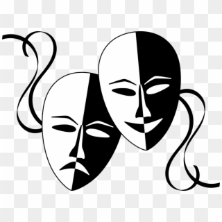 Original Size Theatre Masks Icon Images Downloading - Black And White Theater Masks, HD Png Download