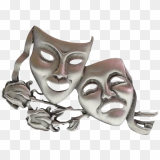 Comedy Tragedy Mask Jonette Pin Brooch - Great Horned Owl, HD Png Download