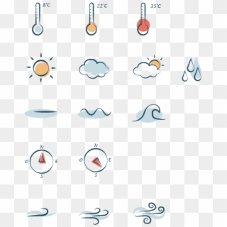 Weather Icons For Surfer App - Illustration, HD Png Download