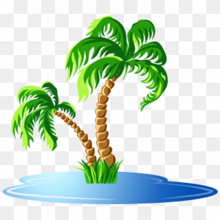 Home Center - Cartoon Island Palm Tree, HD Png Download