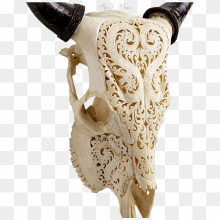 Carved Cow Skull - Carving, HD Png Download