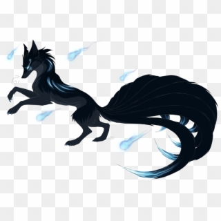 Png Royalty Free Black Nine Tailed Fox Magical Creatures - Nine Tailed Black Kitsune, Transparent Png
