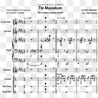 The Mausoleum Sheet Music For Violin, Piano, Piccolo, - Sheet Music, HD Png Download