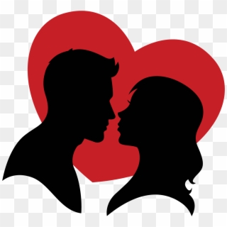 Picture Black And White Couple Vector Heart - Couple In Heart Png, Transparent Png
