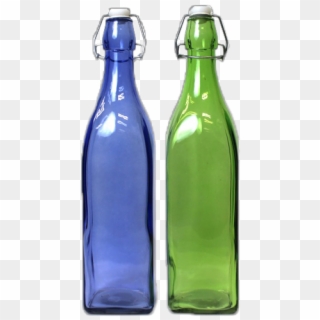 Blue Water Glass Bottles, HD Png Download