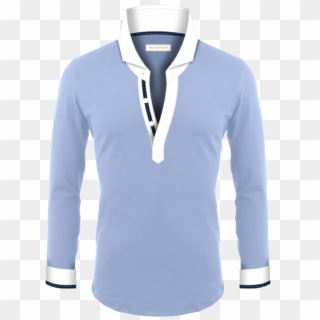 Men Long Sleeves Polo - Long-sleeved T-shirt, HD Png Download