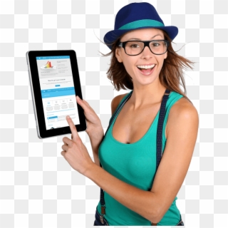 Scalling - Girl With Tablet Png, Transparent Png
