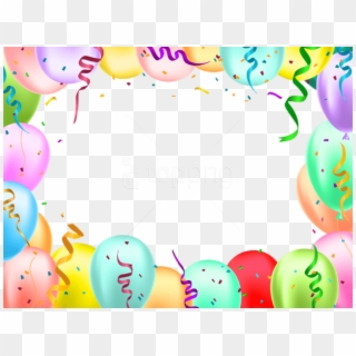 Free Png Download Birthday Border With Balloons Transparent - Transparent Birthday Border Clipart, Png Download
