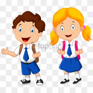 Free Png Kids Pushing Kids Clipart Png Image With Transparent - School Child Clipart, Png Download
