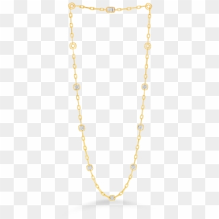 Roberto Coin Necklace With 7 Square Diamond Stations - Necklace, HD Png Download