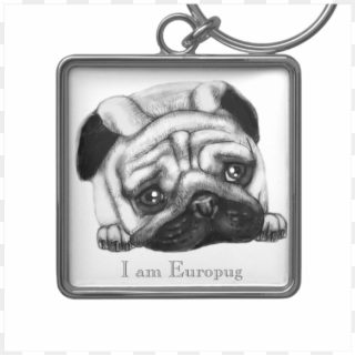 Europug The Sad Face Premium Square Keychain - Keychain, HD Png Download