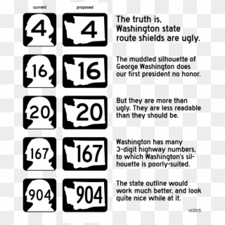 Washington State Outline Png - State Route Shields, Transparent Png