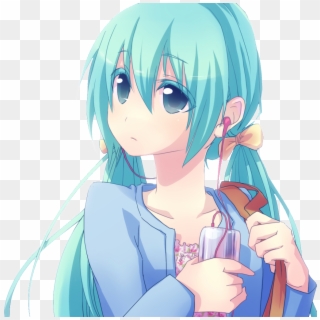 Miku Hatsune Render Photo Casual Miku Hatsune Render - Blue Haired Anime Girl With Pigtails, HD Png Download