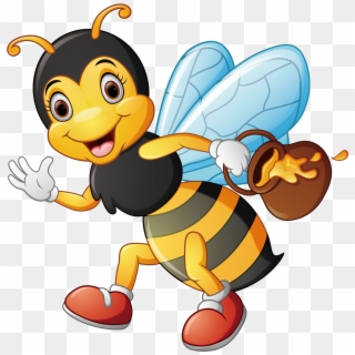Clip Art Stock Cartoon Illustration Carrying Honey - Cartoon Characters Of Bees, HD Png Download