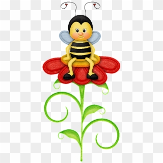 Bee Clipart, Bee Images, Cute Bee, Image Digital, Tole - Sitting On Flower Clipart, HD Png Download