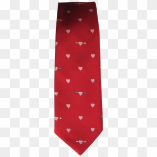 Vintage 1960's Jacquard Tie In Red With Heart And Arrow, HD Png Download