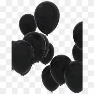 Black, Balloons, And White Image - Balões Pretos, HD Png Download