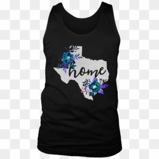 Texas Home Chalkboard Watercolor Flowers State T-shirt, HD Png Download