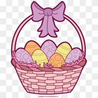 Free Easter Basket Clipart - Egg Hunt Clipart Black And White, HD Png Download