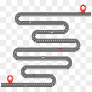 Banner Transparent Library Map Highway Road Icon - Flat Road Vector Png, Png Download