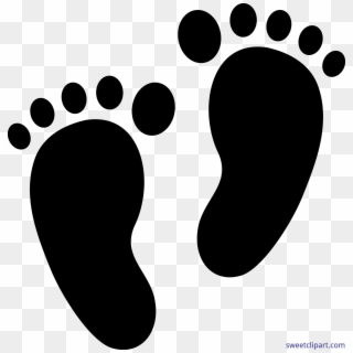 Foot Prints Black Silhouette - Baby Feet Silhouette, HD Png Download