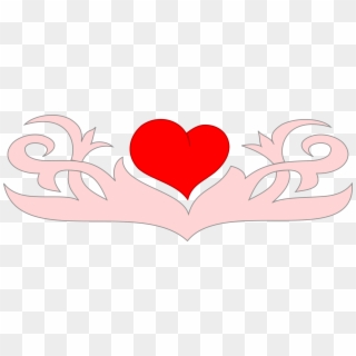 Valentine's Day Heart Banner Line Art Symbol - Clip Art, HD Png Download