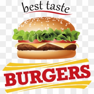 Burger Vector Poster - Burger Fries Logo Vector Free Download, HD Png Download