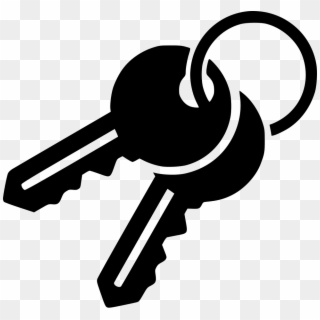 Key Icon Png - Keychain Black And White Clipart, Transparent Png