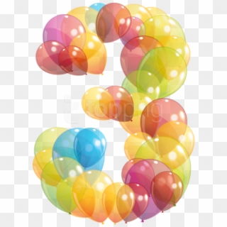 Free Png Download Transparent Three Number Of Balloons - Three Balloon Png, Png Download