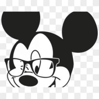 Drawn Face Mickey Mouse - Nerd Mickey Mouse, HD Png Download