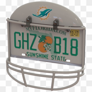 Miami Dolphins Helmet Frame - Florida State License Plate, HD Png Download