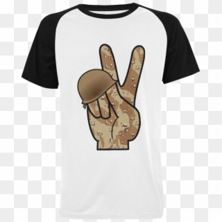 Desert Camouflage Peace Sign Men's Raglan T-shirt (model - T-shirt, HD Png Download