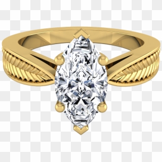 Classic 6 Prong Marquise Diamond Engagement Ring With - Engagement Ring, HD Png Download