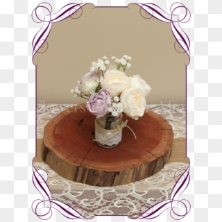 Lilac Mauve And Cream Peony And Baby's Breath Rustic - Bridesmaid Peony And Roses Bouquets, HD Png Download