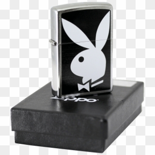 Zippo Playboy Bunny Logo Lighter, Brushed Chrome - Playboy Zippo, HD Png Download