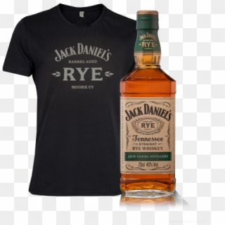Jack Daniel's Tennessee Rye Whiskey With Free T-shirt - Jack Daniels, HD Png Download
