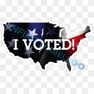 I Voted White Gloss Usa Labels - Graphic Design, HD Png Download