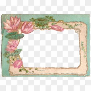 I Created This Digital Frame From A Vintage Postcard - Water Lily Frame Png, Transparent Png