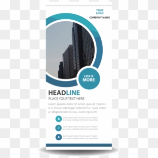 Blue Circle Business Roll Up Banner Flat Design Template - Brochure, HD Png Download